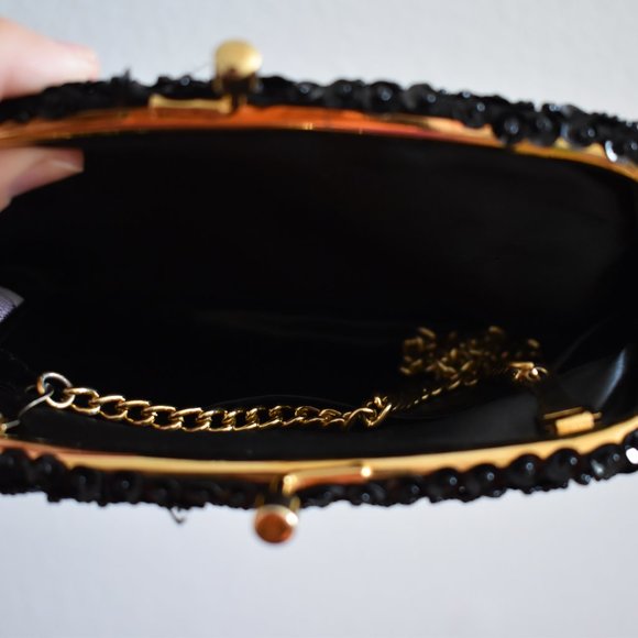 Handmade Vintage Black Beaded Small Purse - Picture 6 of 6